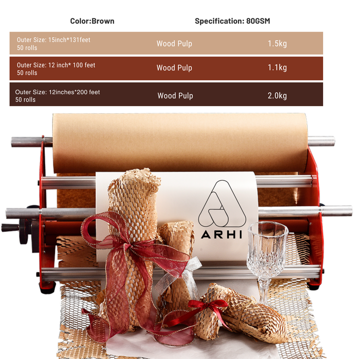 ARHI Honeycomb Packing Paper 12"x100' for Packing Moving & Gifts | Free Shipping