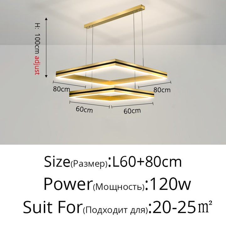 New modern Ceiling chandelier living room concise pendent lamp  dining room square Nordic lamps led Ceiling living room lights