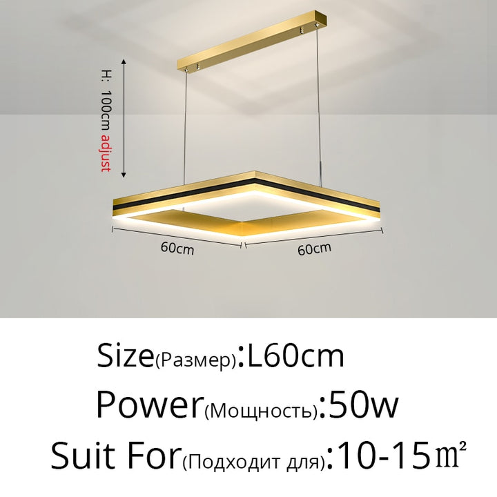 New modern Ceiling chandelier living room concise pendent lamp  dining room square Nordic lamps led Ceiling living room lights