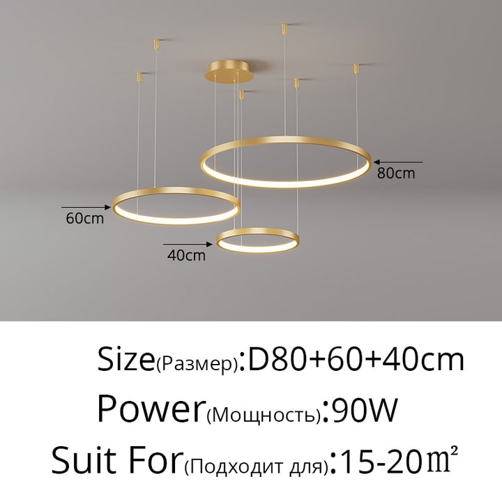 Living Room Ring Pendant Lights Acrylic Led Restaurant Chandelier Modern Minimalist Art Creative Personality Net Red Custom Lamp