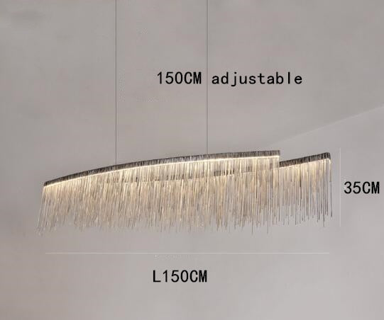 Postmodern Style Living Room Chain Led Chandelier Nordic Creative Bedroom Dining room Cloth Store Tassel Chain Light Fixtures