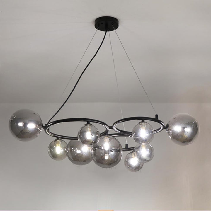 New Design LED Ceiling Lamp Transparent Gray White Glass Cord Hanging Adjustable Lighting Fixtures G9 For Parlor Bedroom Diner