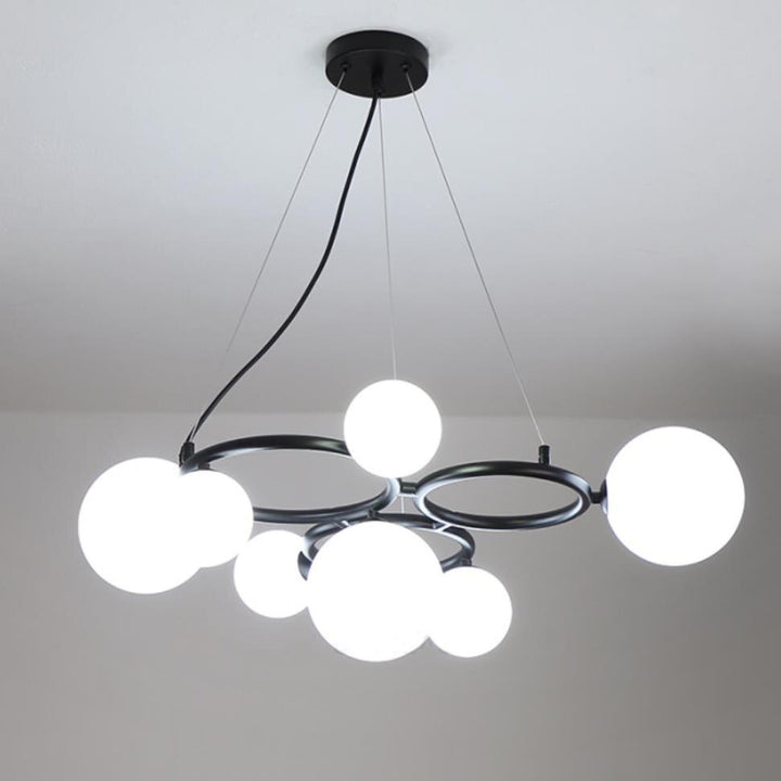 New Design LED Ceiling Lamp Transparent Gray White Glass Cord Hanging Adjustable Lighting Fixtures G9 For Parlor Bedroom Diner
