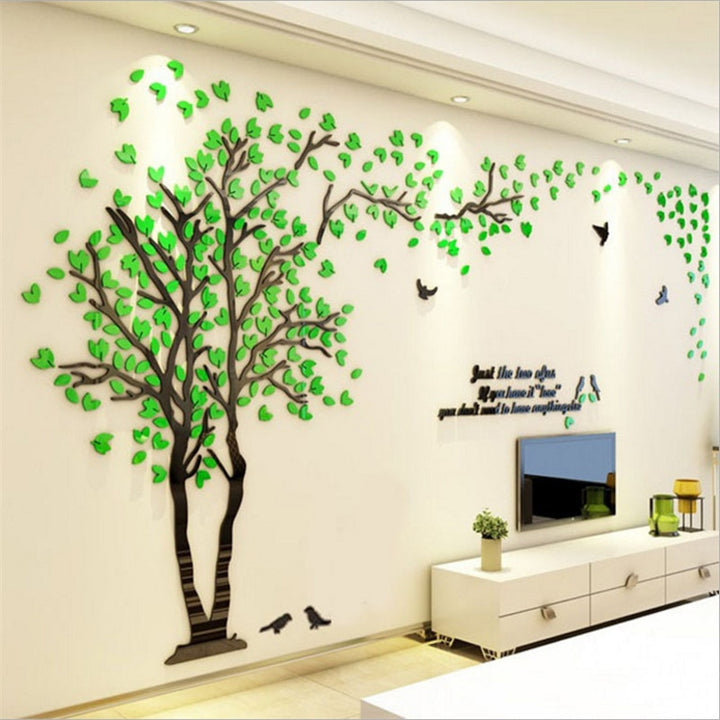 Large Size Wall Sticker Tree Decorative 3D DIY Art TV Background Wallpaper Home Decor Living Room Acrylic interior stickers