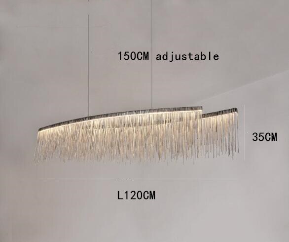 Postmodern Style Living Room Chain Led Chandelier Nordic Creative Bedroom Dining room Cloth Store Tassel Chain Light Fixtures