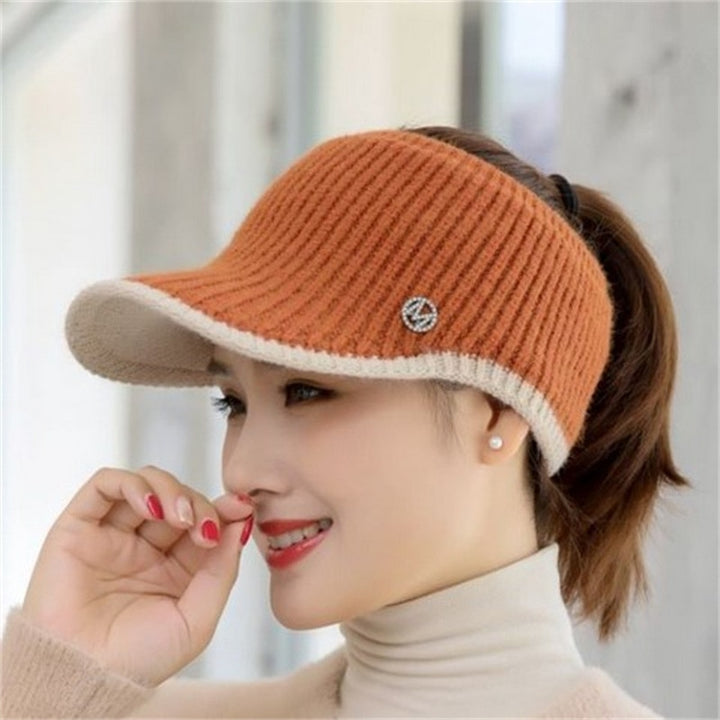 2021 Hats For Women Autumn Winter Sports Empty Top Caps Female Knitted Warm Baseball Cap Fashion Running Golf Sun Hat