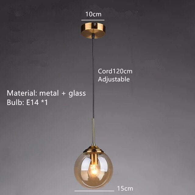 Smoky Gray Transparent Glass Chandelier Height Adjustable E27 LED Bulb Gold Metal Lighting Fixtures For Home Foyer Dinning Room