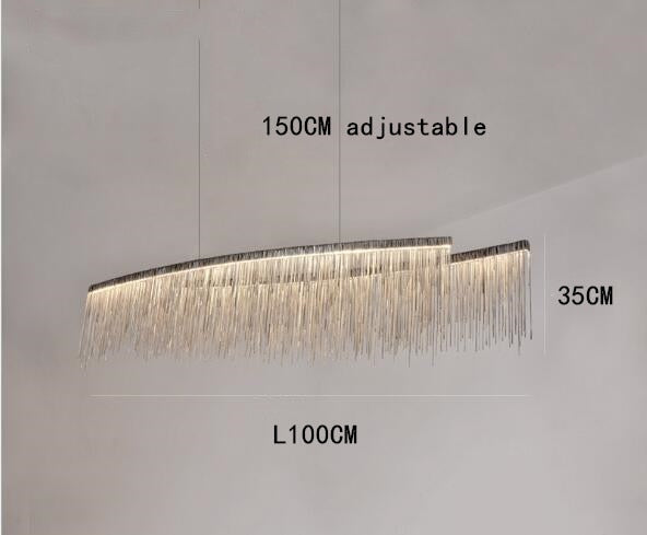 Postmodern Style Living Room Chain Led Chandelier Nordic Creative Bedroom Dining room Cloth Store Tassel Chain Light Fixtures
