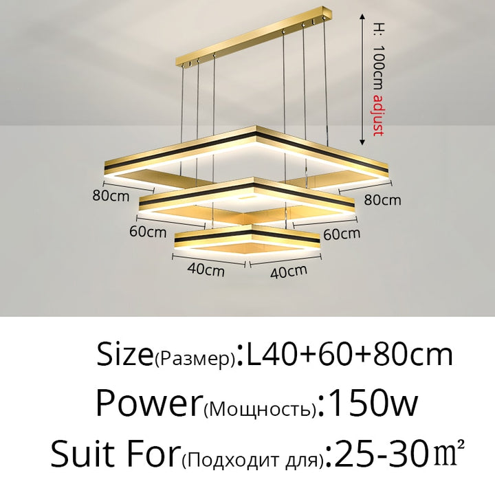 New modern Ceiling chandelier living room concise pendent lamp  dining room square Nordic lamps led Ceiling living room lights