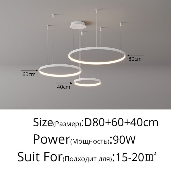 Living Room Ring Pendant Lights Acrylic Led Restaurant Chandelier Modern Minimalist Art Creative Personality Net Red Custom Lamp