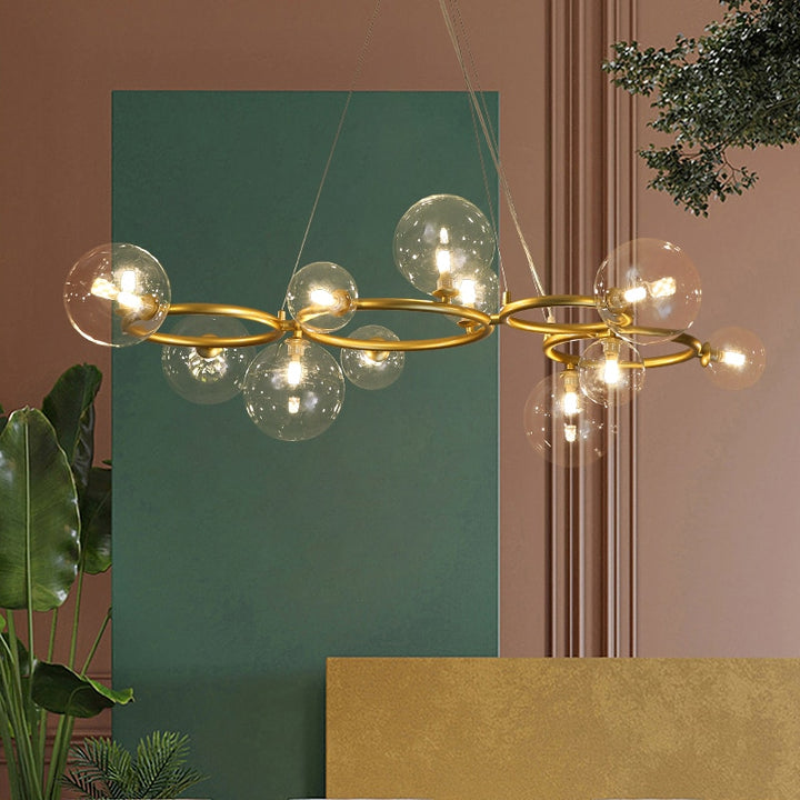 New Design LED Ceiling Lamp Transparent Gray White Glass Cord Hanging Adjustable Lighting Fixtures G9 For Parlor Bedroom Diner