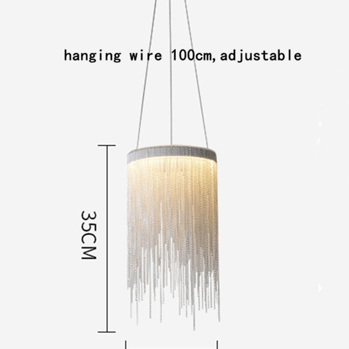 Postmodern Style Living Room Chain Led Chandelier Nordic Creative Bedroom Dining room Cloth Store Tassel Chain Light Fixtures