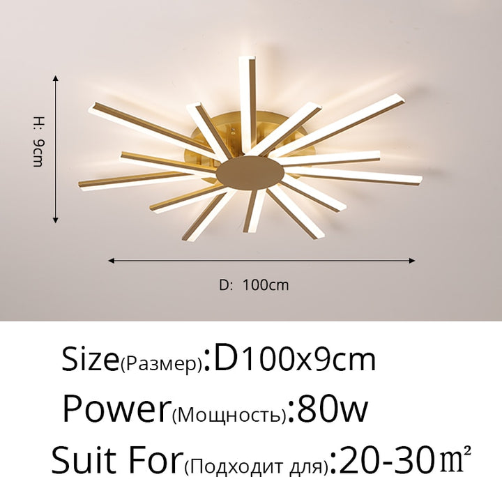 Acrylic Chandelier Bedroom Living Room Indoor Lighting Lamp Gold Black white color lamp flower shape Dropship AC85-260V deco