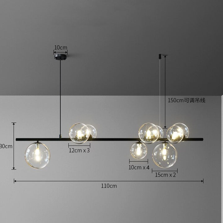 Clear Glass Bubble LED Chandelier Hall Parlor Lighting Fixtures Restaurant Bedroom Modern Hanglamp Cord Adjustable G9 Loft Deco