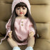 55 CM 22 Inch Lifelike Reborn Baby Girl Doll Soft Silicone Long Brown Hair Realistic Princess Toddler Bebe Birthday Gift