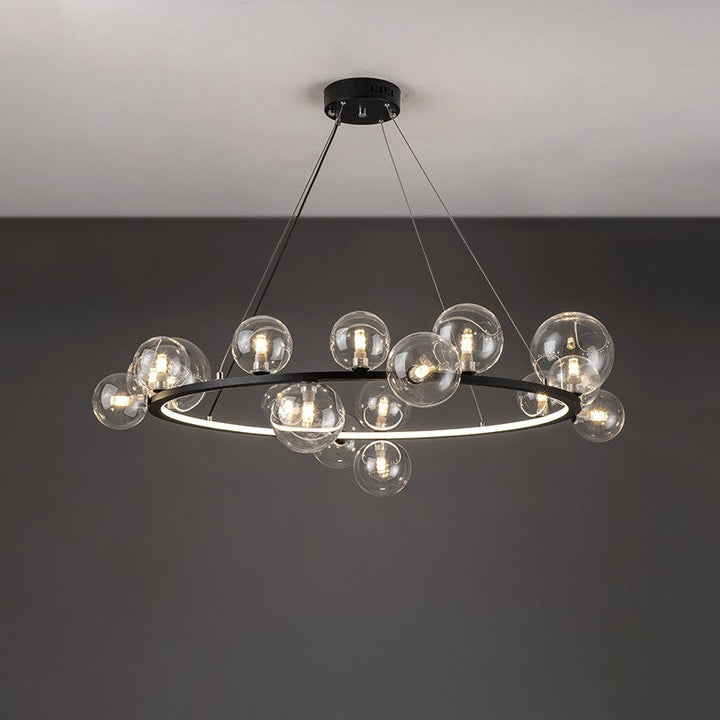 Clear Glass Bubble LED Chandelier Hall Parlor Lighting Fixtures Restaurant Bedroom Modern Hanglamp Cord Adjustable G9 Loft Deco