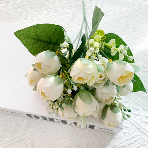 YRMSF Artificial Flowers 12 Head Pink Silk Peony Artificial Fake Flower for DIY Wedding Party Bride Home Plant Decoration Flower